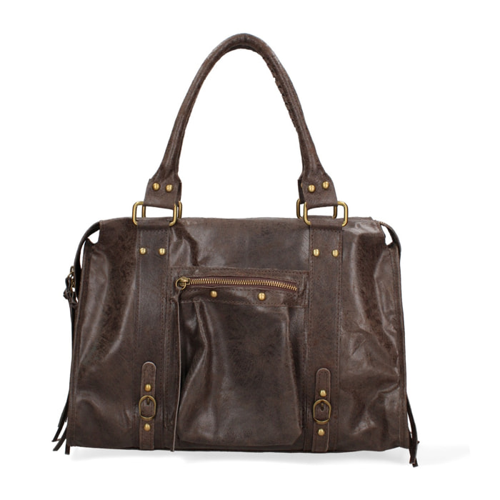 Borsa a spalla da donna - Modello Elara - Vera pelle - 41.0 x 28.0 x 13.0 cm