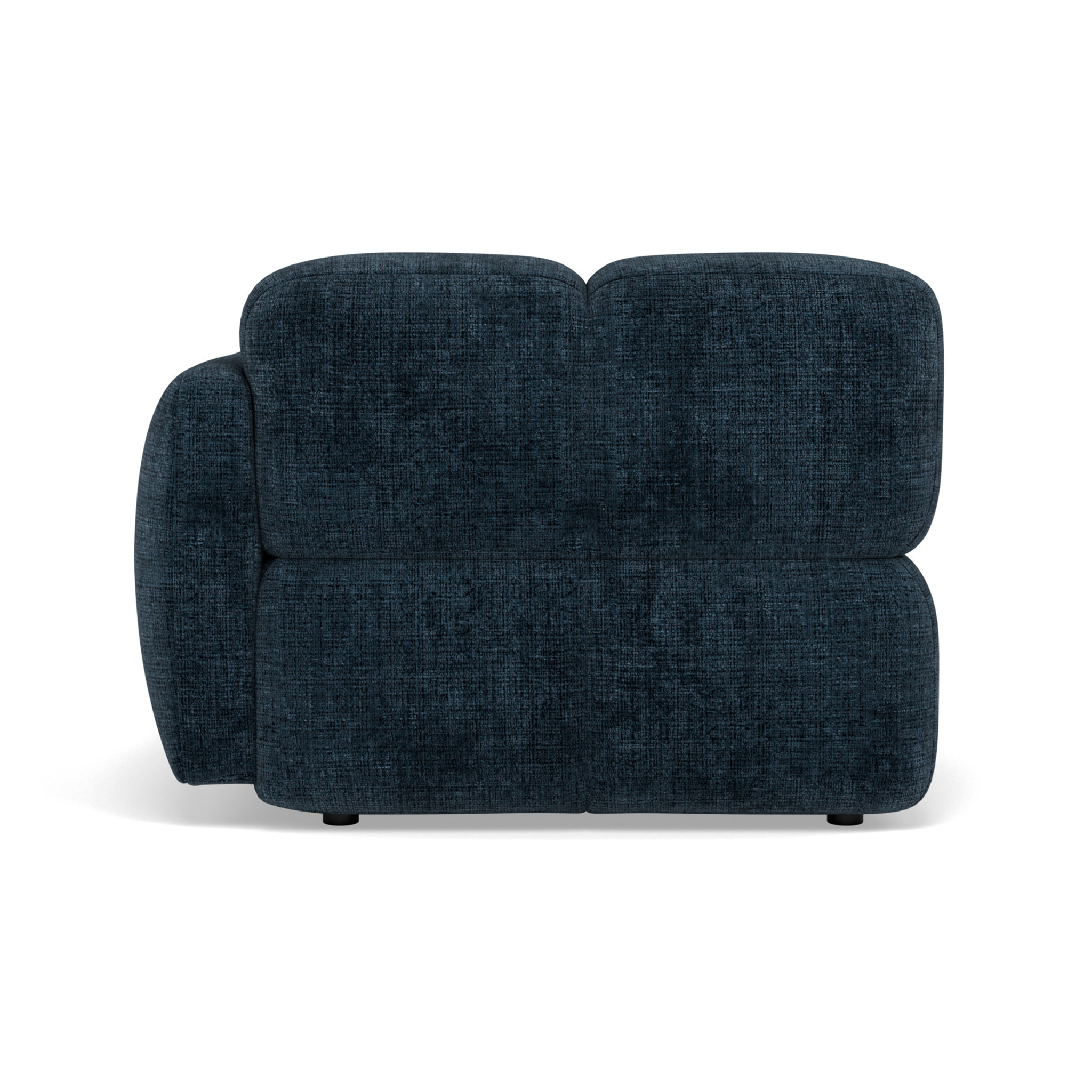 Grace - module d'assise droit en velours texturé - Bleu