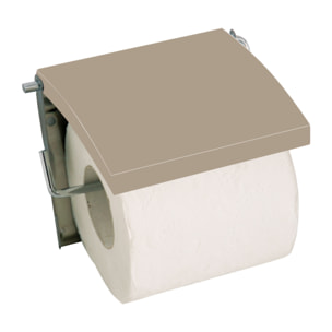 Portarrollos MSV de acero inoxidable y MDF en color beige_x000D_
13 x 15 x 11,5 cm