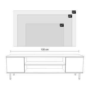 Mobile porta TV Focus in cashmere con gambe nere