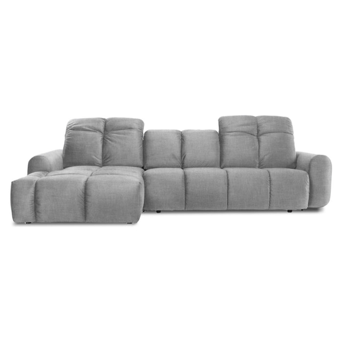 Canapé d'Angle Gauche Tissu Anacapri, 3 Places, Repose-têtes Ajustables, Style Contemporain