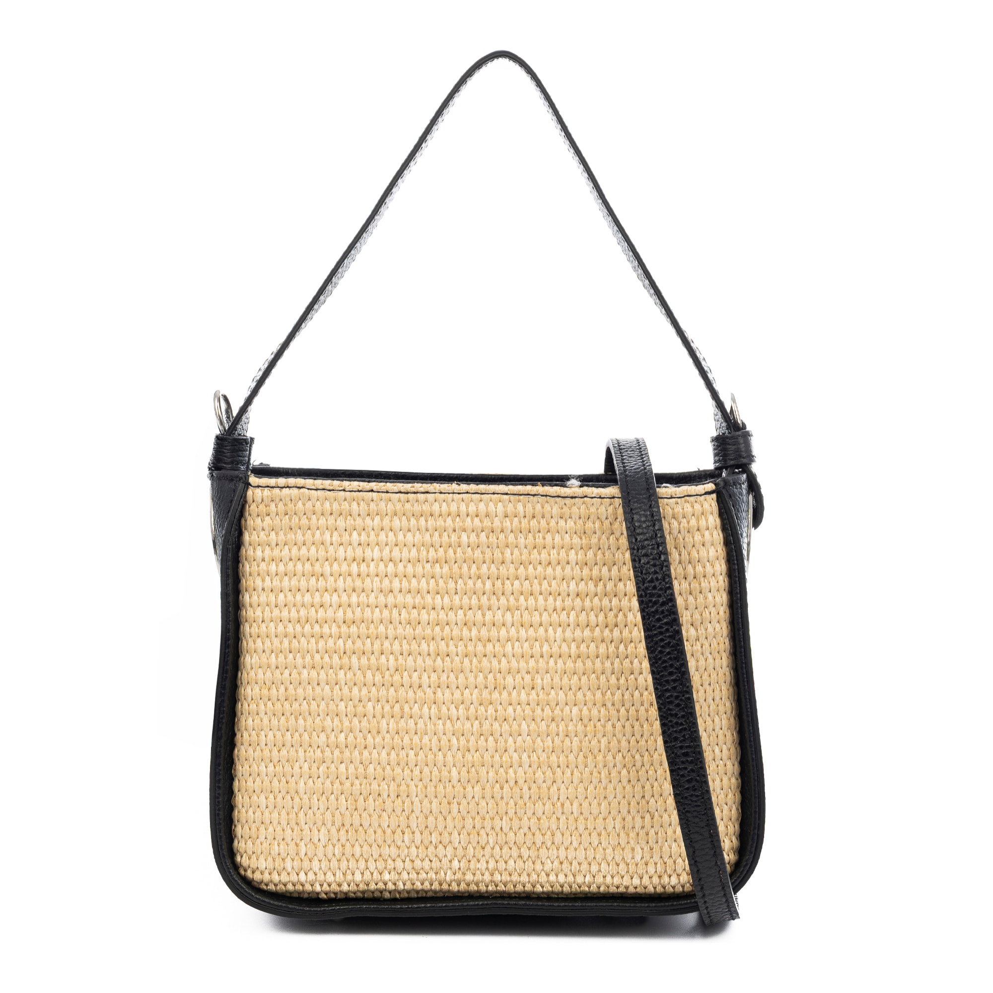 Bassano Bolso de hombro Mujer. Fabricado en paja y piel auténtica Dollaro.