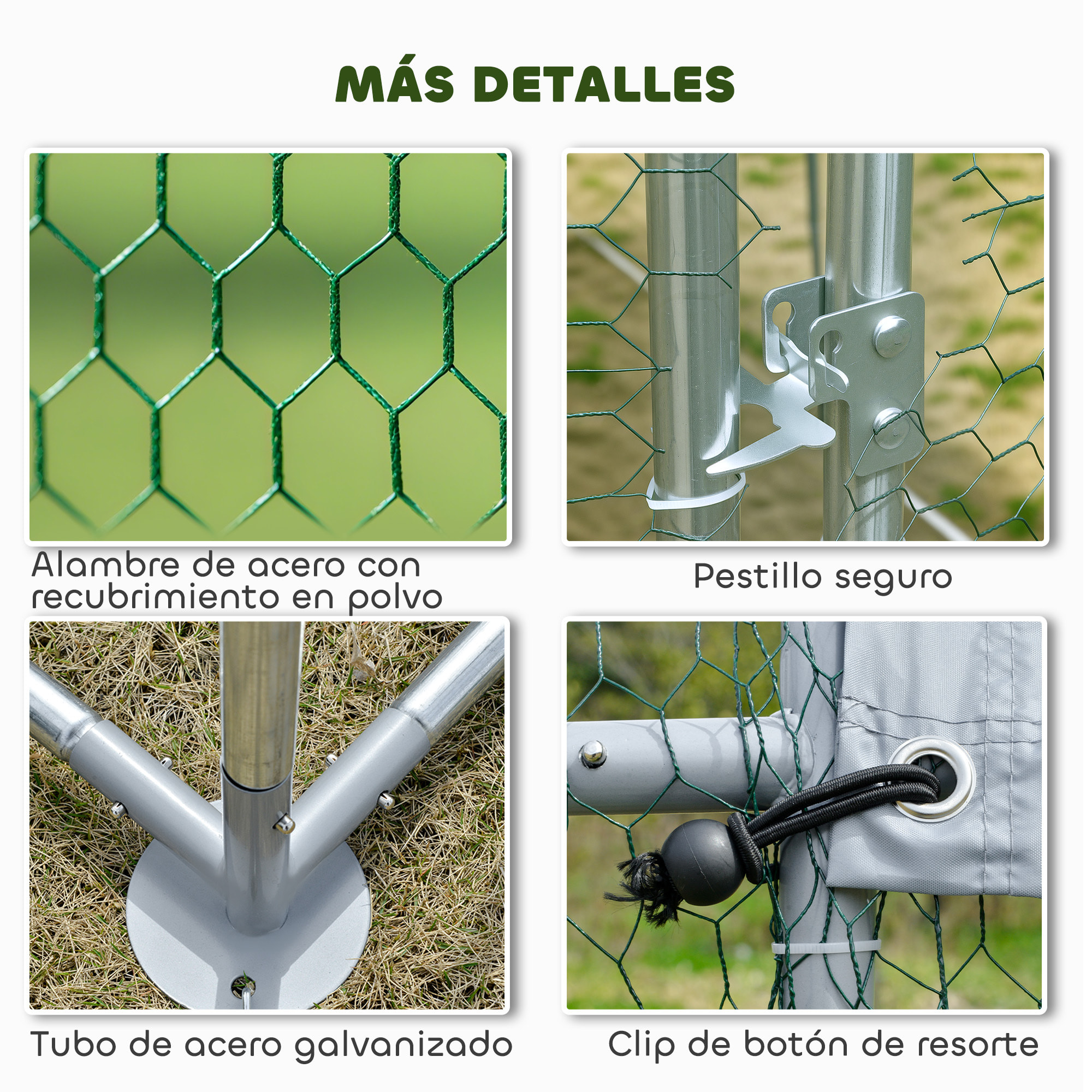 Gallinero para Exterior Grande, 6,8x3x1,9 m, Gallinero de Acero Galvanizado, Puerta con Doble Cierre, Cubierta Tela Oxford, Anti-UV e Impermeable, Diseño Accesible, para 20-30 Gallinas, Plata