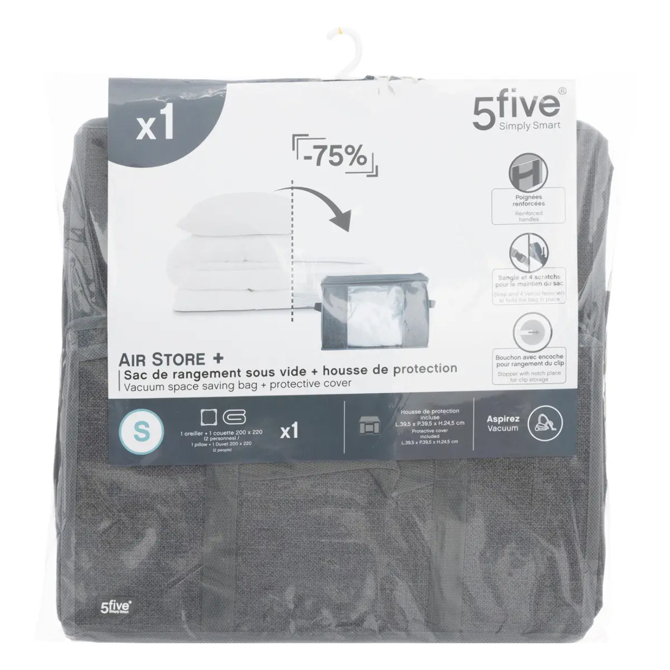 Housse rangement sous vide 40x40x25cm "Air-Store"