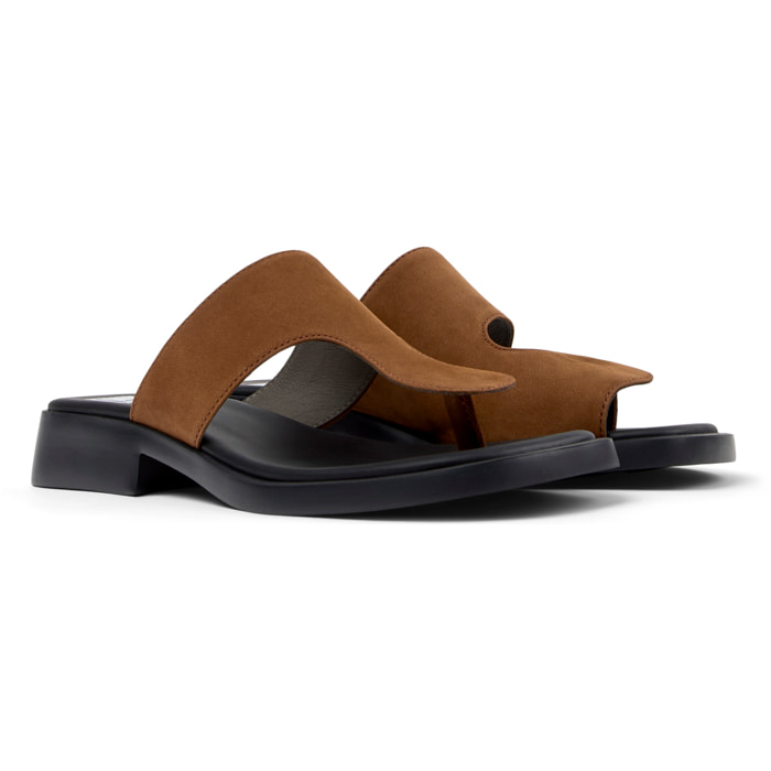 Sandalias - CAMPER Dana Twins - Marron - Cuero nobuk