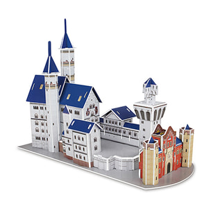 Puzzle 3D del Castello di Neuschwanstein in Germania. Ha 40 pezzi che puoi assemblare senza bisogno di strumenti o colla. Raccomandato per bambini oltre i 3 anni.