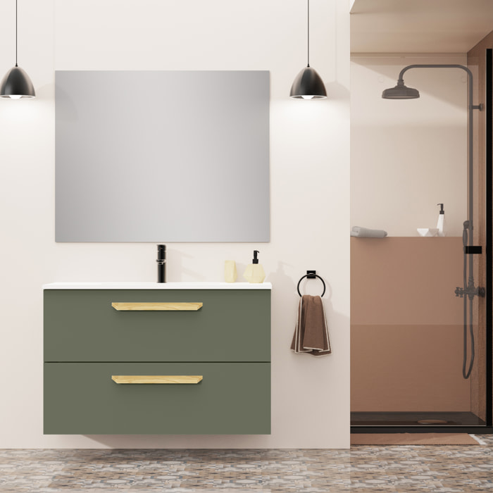 Conjunto de baño Melody, Alday, 100 cm, Verde Musgo