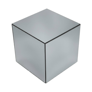 Table cubique miroir transparent. bout de canapé. table d'appoint cube miroir 40cm
