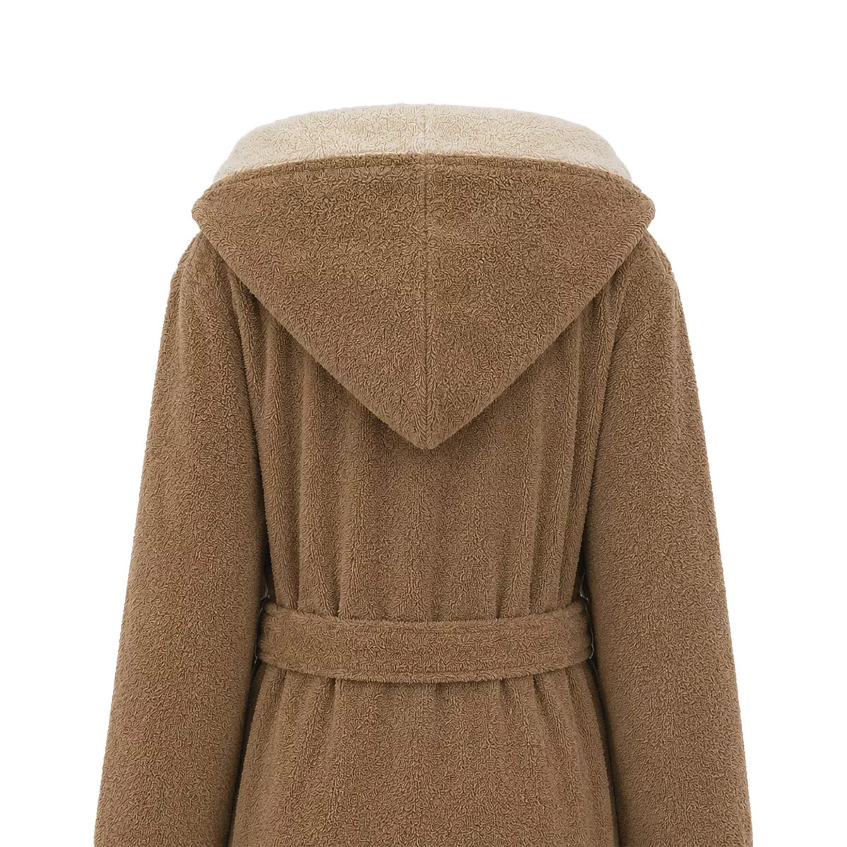 Peignoir a capuche pur coton 380 g/m² uni beige marron Club chocolat