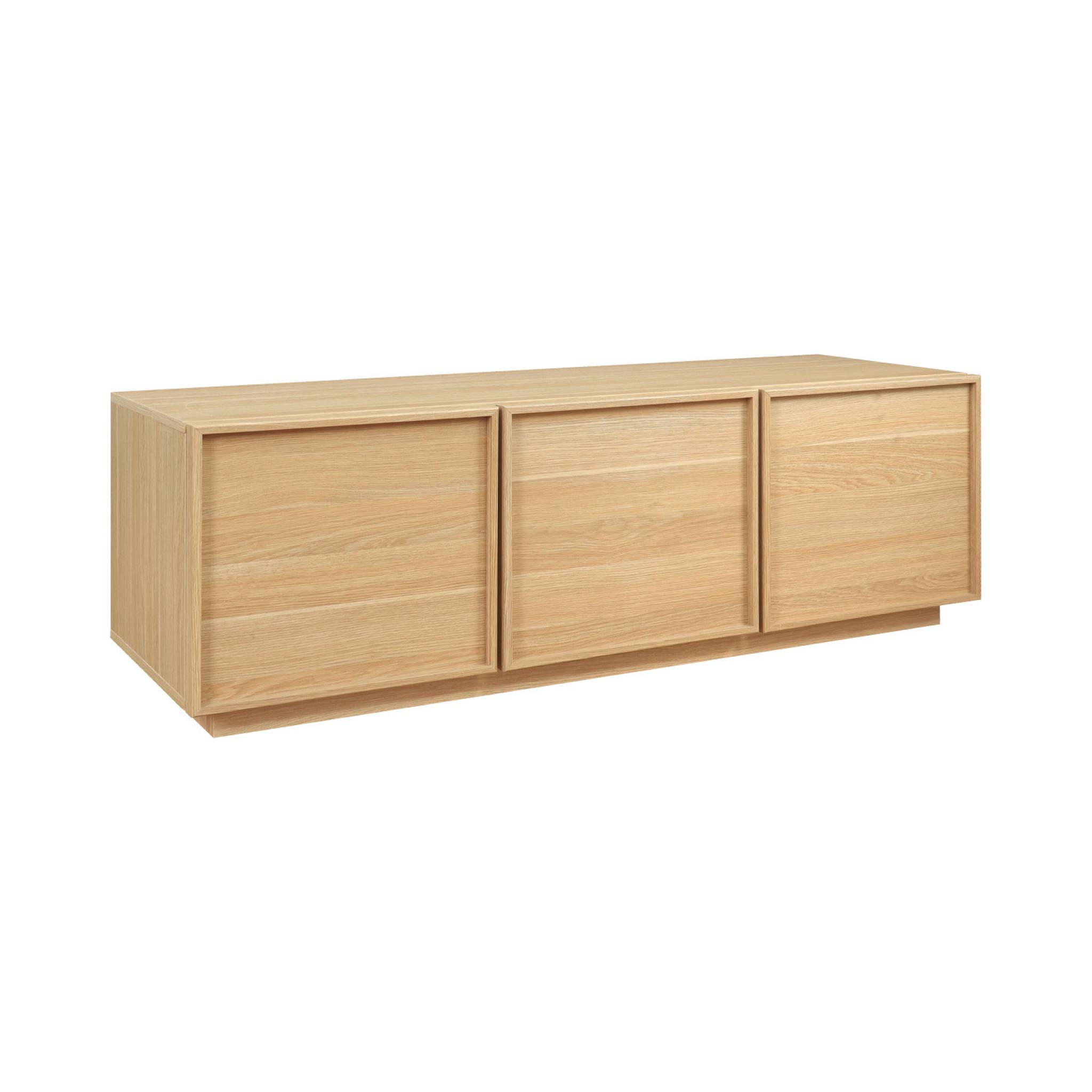 Meuble TV décor bois 3 portes 140cm KUBA