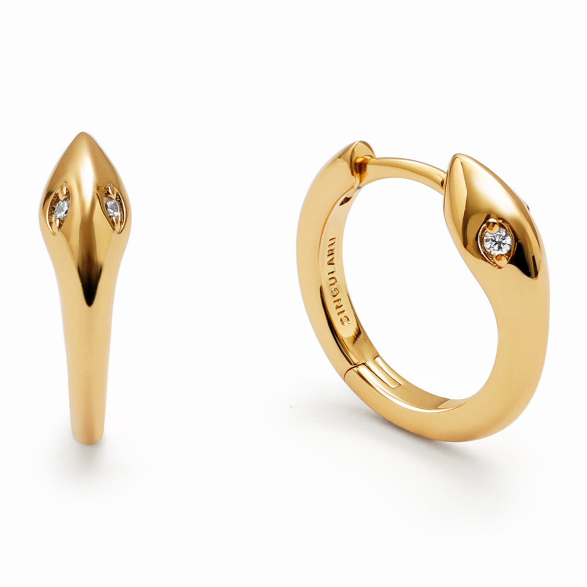 Pendientes Aro Serpiente Baño Oro