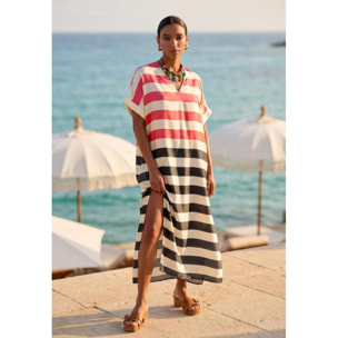 Abito lungo a righe tricolori