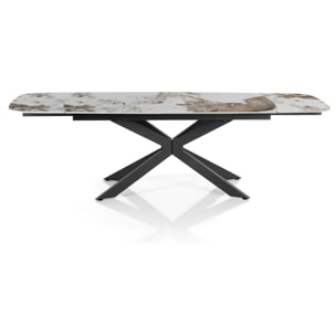 Tomasucci GEMY 160 ONICE MARBLE - Table ovale extensible NOIRE