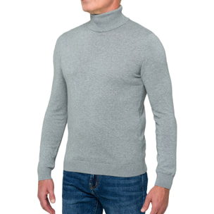 Maglia collo alto Hot Buttered Montagu grigio chiaro.