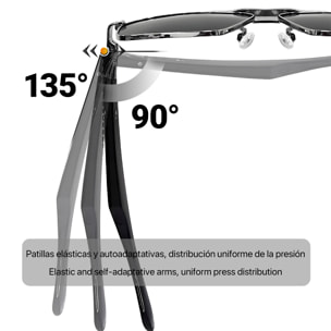 Gafas AI GT-31 con llamadas bluetooth, control remoto de cámara, reproducción de música y asistente de voz.