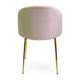 Sedia Sammi Vacchetti in velluto crema con struttura oro cm50x57h/77,5