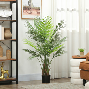 Palmier artificiel - plante artificielle H.120cm - 4 pieds 22 feuilles grand réalisme - pot inclus