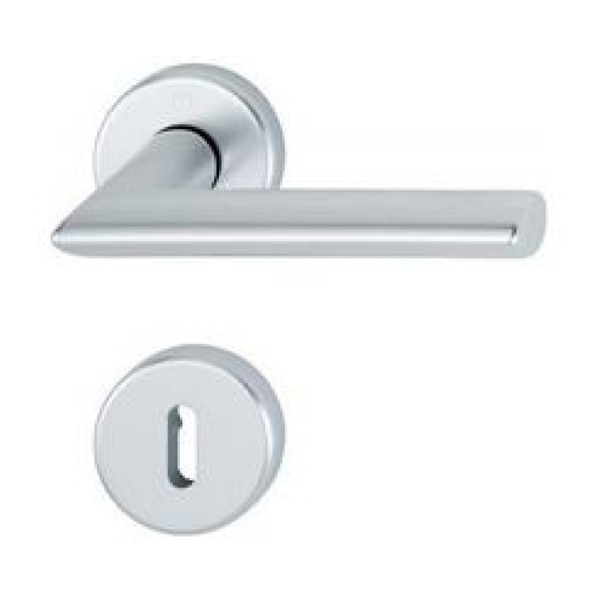 Paire de béquilles sur rosace Stockholm HOPPE 1140/42K/42KS Argent Alu - Clé L - 2834332