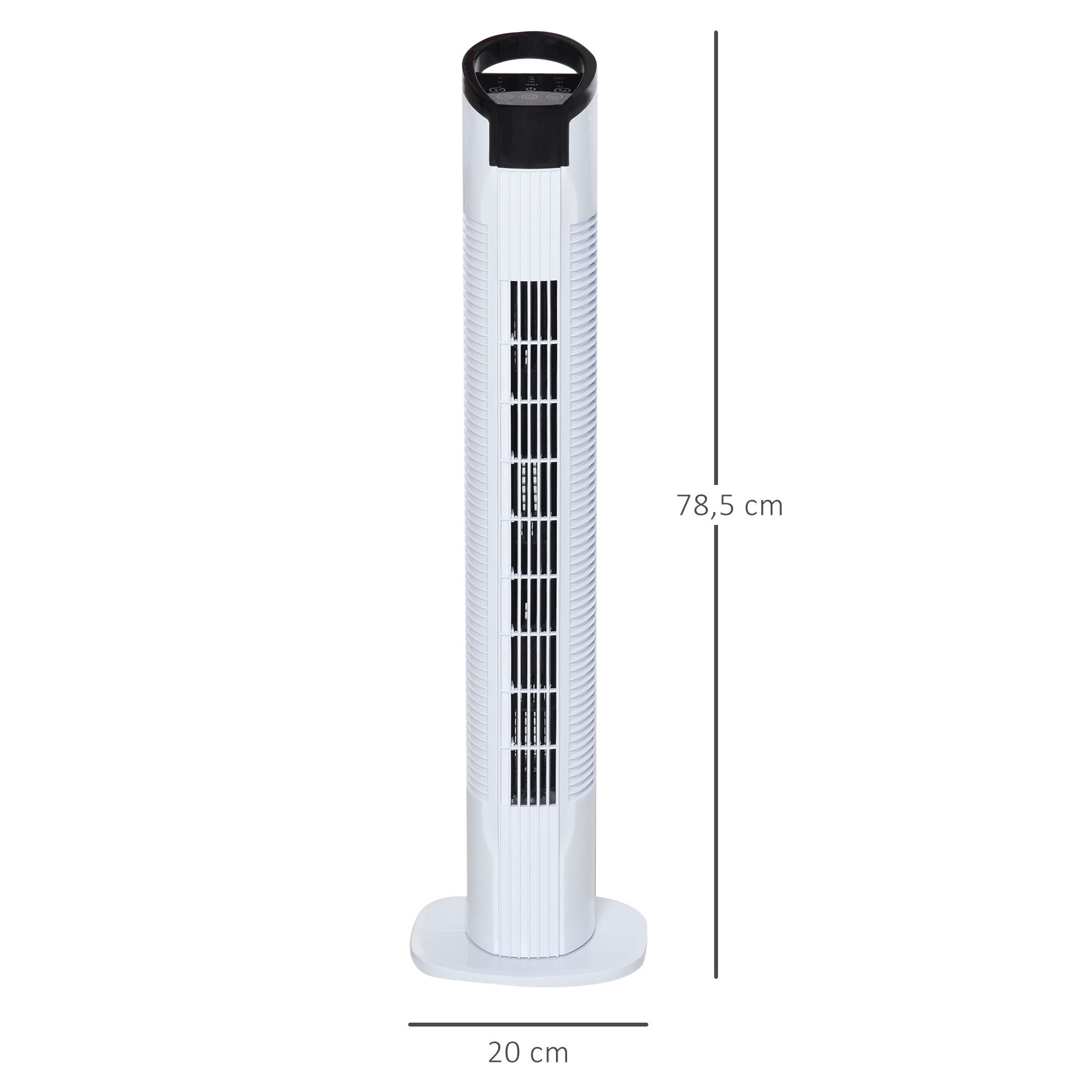 HOMCOM Ventilateur colonne tour oscillant 50 W silencieux télécommande incluse minuterie 3 modes 3 vitesses blanc noir