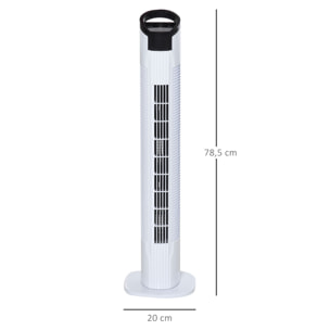 HOMCOM Ventilateur colonne tour oscillant 50 W silencieux télécommande incluse minuterie 3 modes 3 vitesses blanc noir