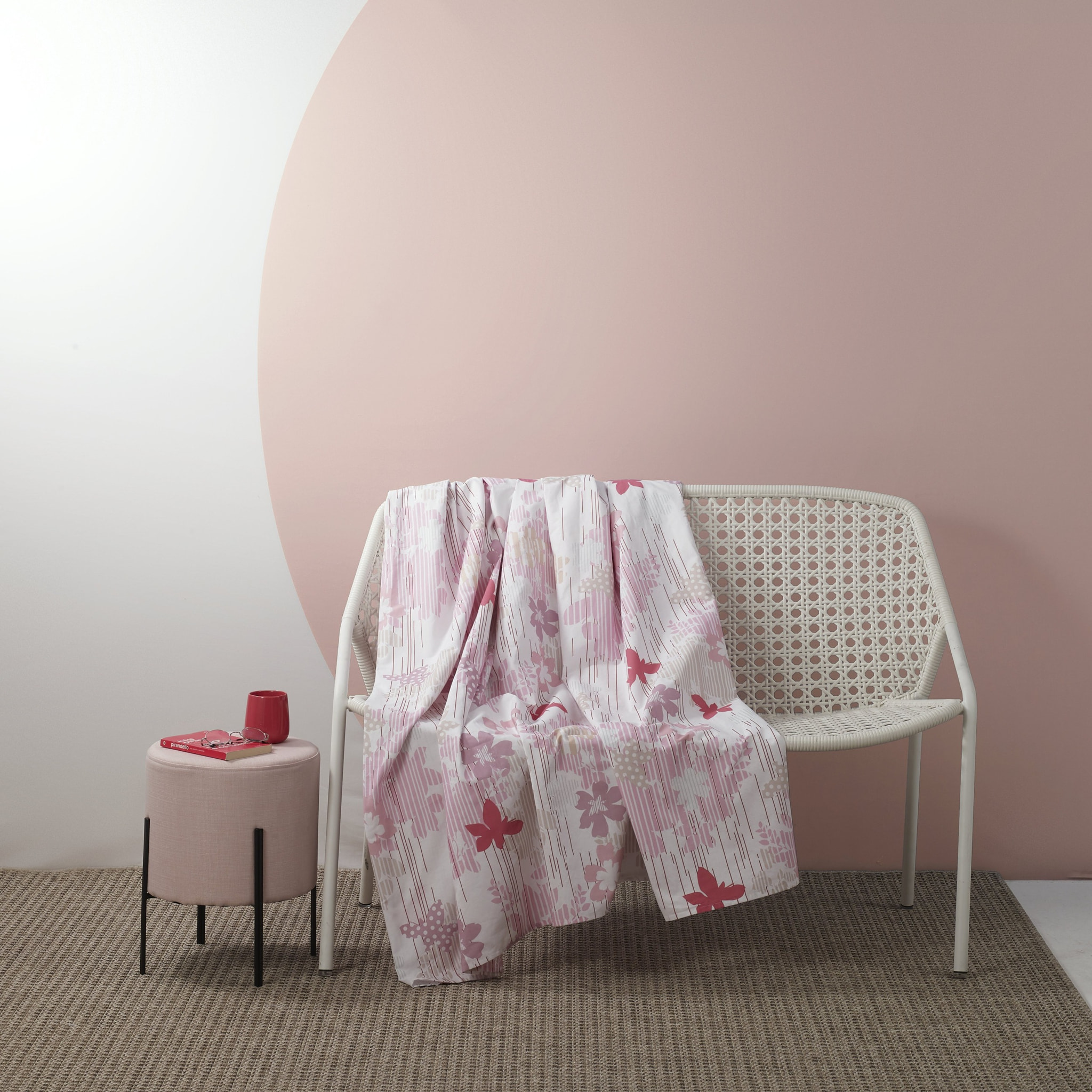 BASSETTI Telo Arredo/Multiuso Tabata 270x270 in 100% Cotone_Malva
