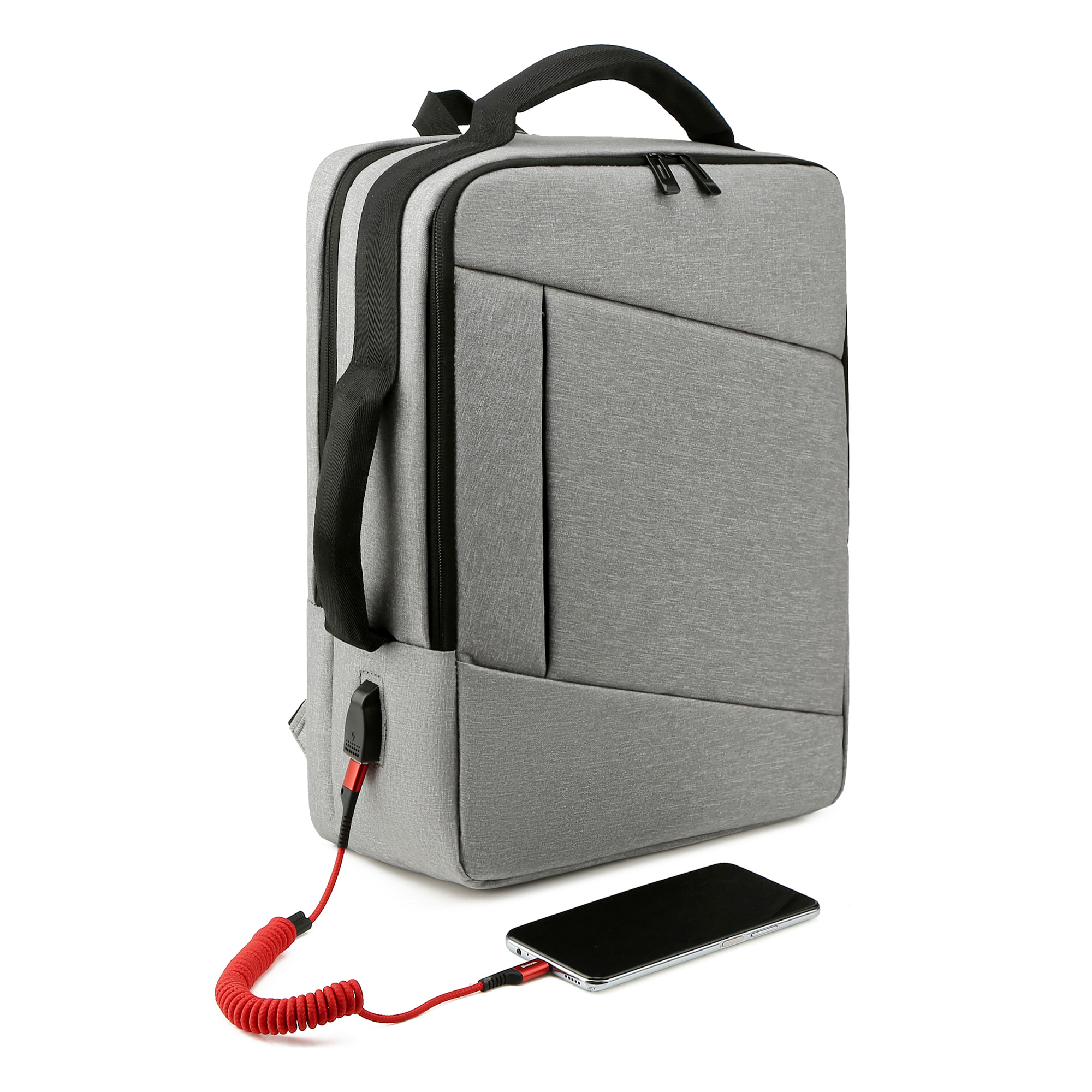 DAM Mochila para Laptop con interfaz de carga USB. 30x13x42 Cm. Color: Negro