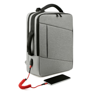 DAM Mochila para Laptop con interfaz de carga USB. 30x13x42 Cm. Color: Negro