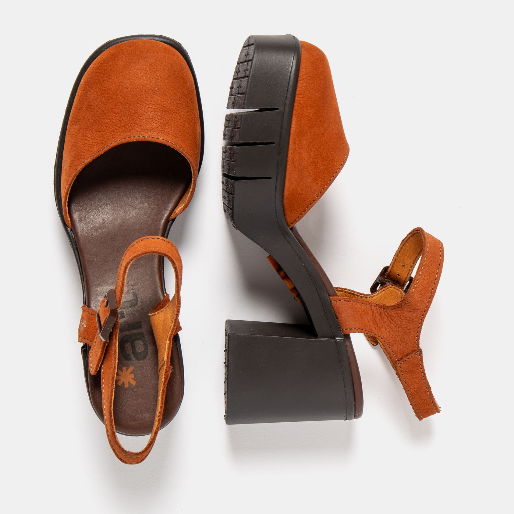 Sandalias con tacón 1991 NOBUCK DARK ORANGE / EIVISSA color Dark orange