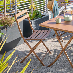 Chaise pliante "Greensboro" bronze en acier traité en epoxy