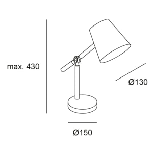 Forlight Flexo LED E27 15W - Diseño Moderno y Funcional con Detalles en Madera Clara, Brazo y Cabezal Orientables, Ideal para Escritorios y Espacios de Trabajo, Blanco 40 cm