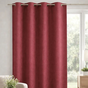 Rideau 100 % occultant uni doublé - Bordeaux