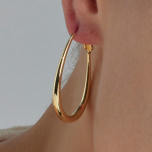 Pendientes de 38mm de diámetro acabado oro 18K
