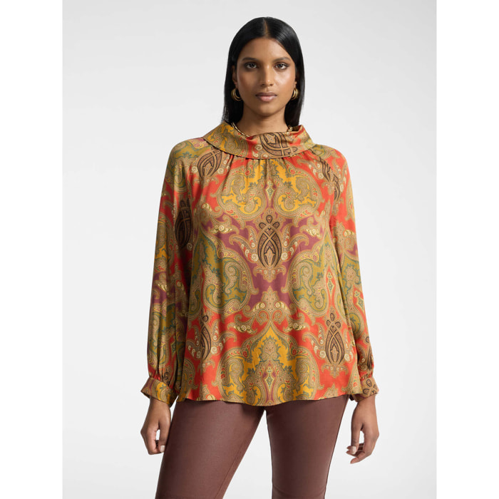 Elena Mirò - Blusa in viscosa stampata - Arancione