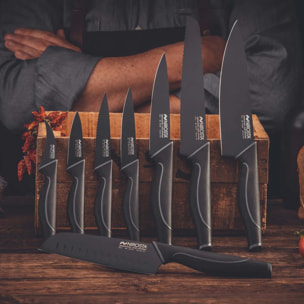 Ensemble de 2 Couteaux de cuisine cranté Nirosta Black Edition