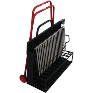 Barbecue a legna su ruote, Made in Italy, colore Nero e rosso, cm 74 x 55 x h95