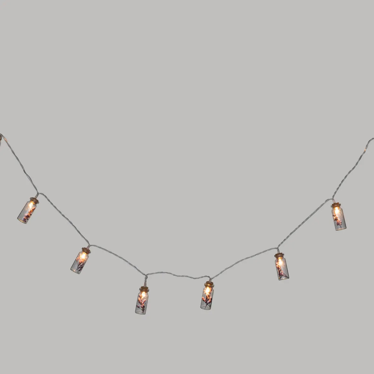 Guirlande LED à pile - 10 fleurs - verre - violet - L165 cm