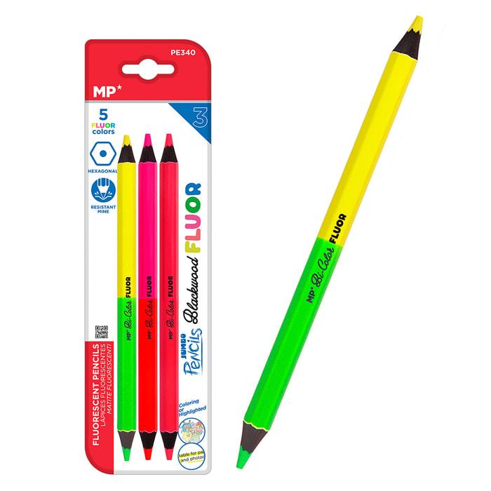 SET 3 UNITA' MATITE FLUORESCENTI JUMBO