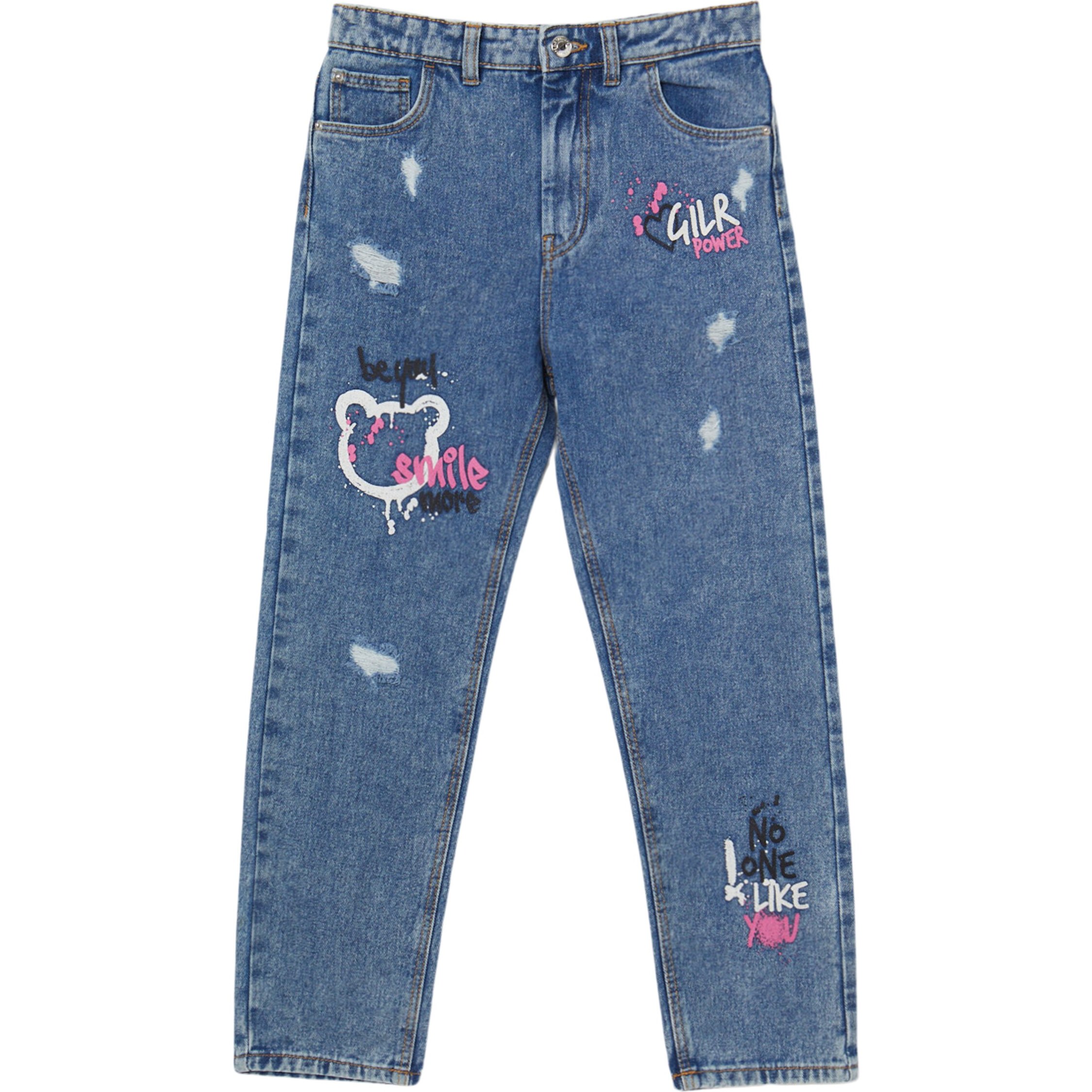 Jeans mom fit con graffiti