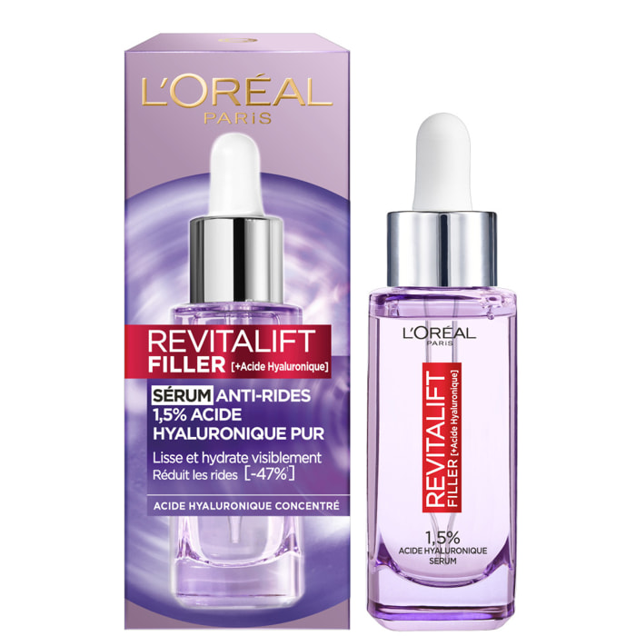 L'Oréal Paris Revitalift Filler Sérum Rides & Hydratation 1.5% Acide Hyaluronique Pur 30ml