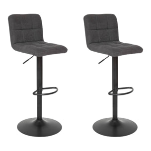 Lot de 2 tabourets de bar "Delek" gris 104x52x45cm