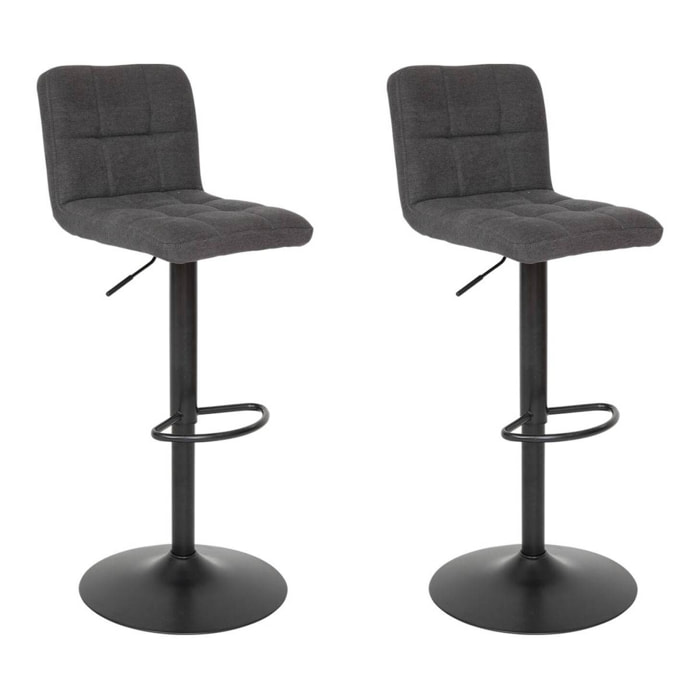 Lot de 2 tabourets de bar "Delek" gris 104x52x45cm