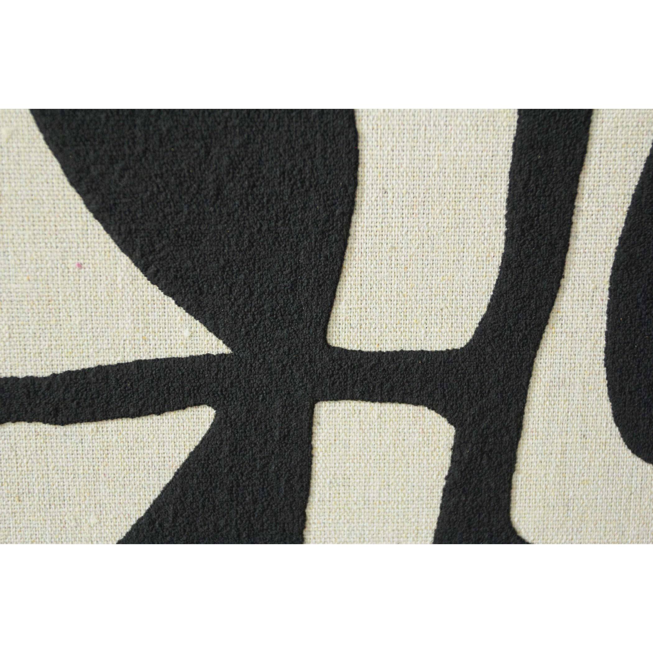 Cuadro Linen lino impresión 3D beige-negro 93x63x4 cm