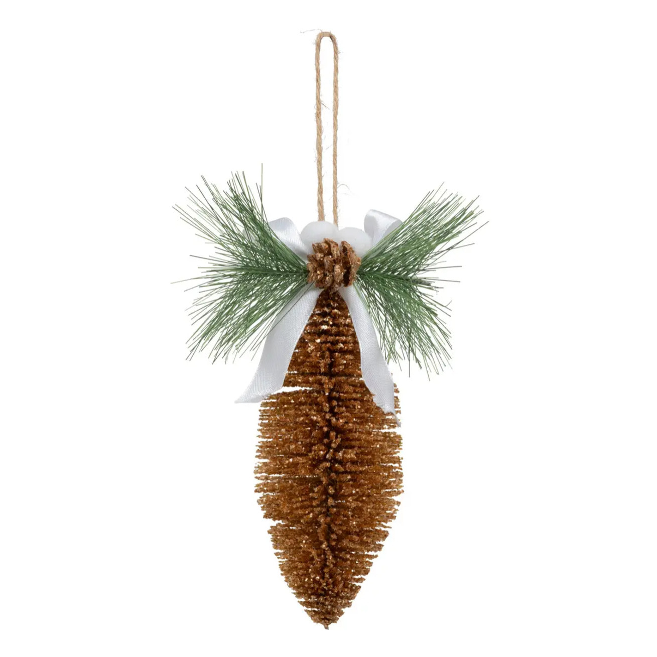 Cône à paillette piquant à suspendre 14cm champagne