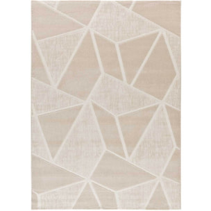 SENSATION Alfombra con motivos geomÃ©tricos en relieve en blanco, varias medidas disponibles.