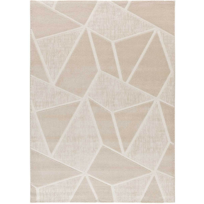 SENSATION Alfombra con motivos geomÃ©tricos en relieve en blanco, varias medidas disponibles.