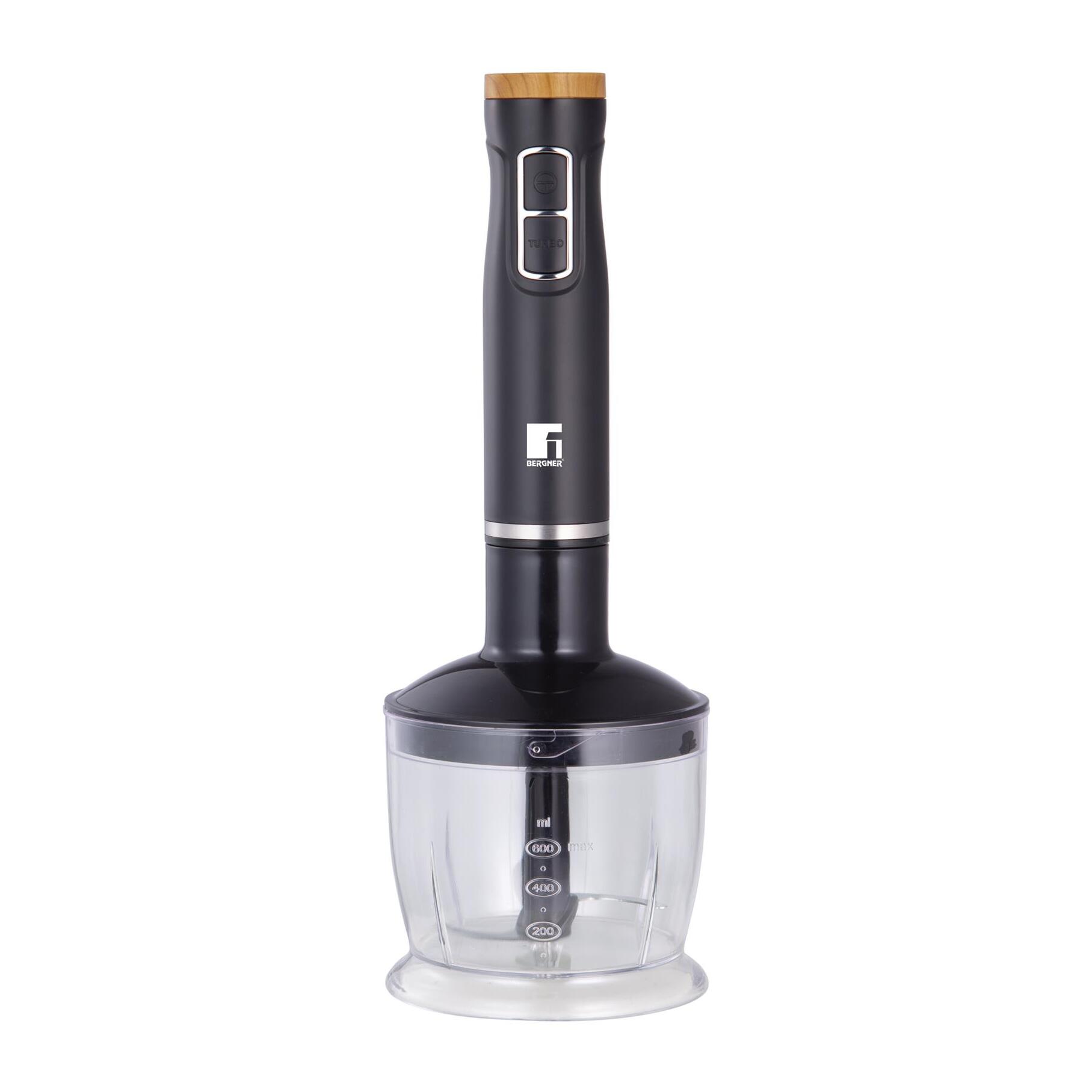 Batidora de mano olivar 1000w con 2 velocidades con picadora 600ml, varilla batidora, vaso medidor 600ml