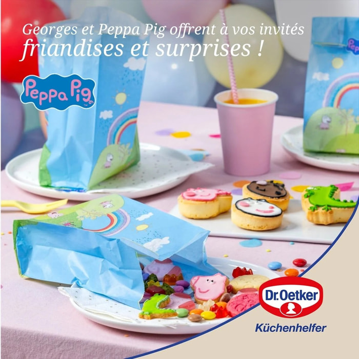 Lot de 8 sachets biscuits avec autocollants Dr. Oetker Peppa Pig