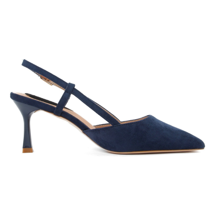 Slingback Donna colore Blu-Altezza tacco:8cm