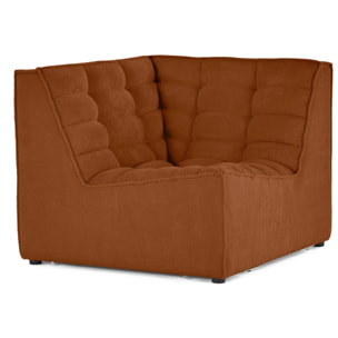 Ellie - module d'angle en velours texturé - Terracotta