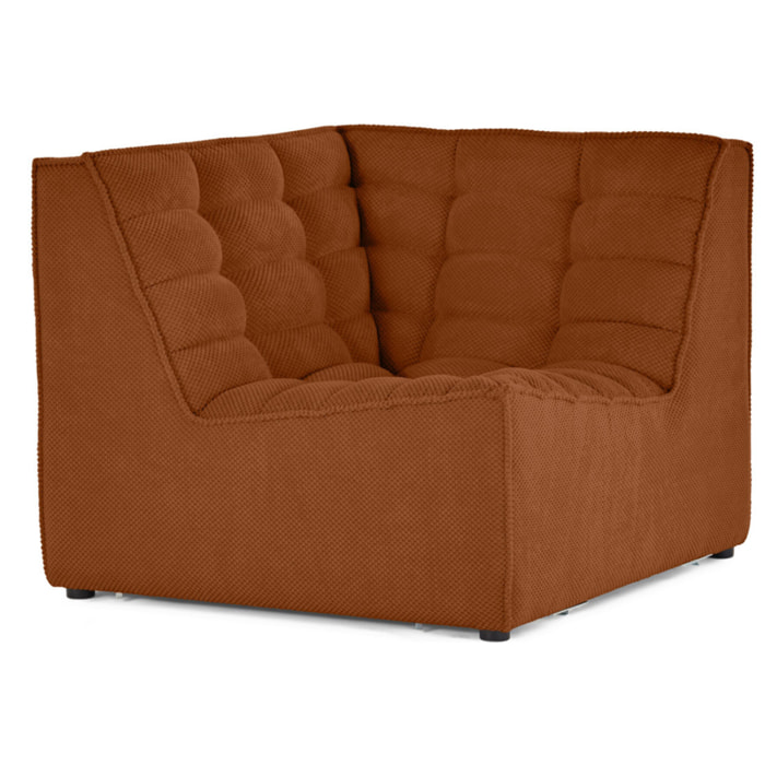 Ellie - module d'angle en velours texturé - Terracotta